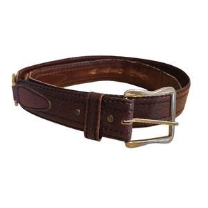 VTG Brown Hand Finished Tooled Steerhide Leather Western Belt Men's 42